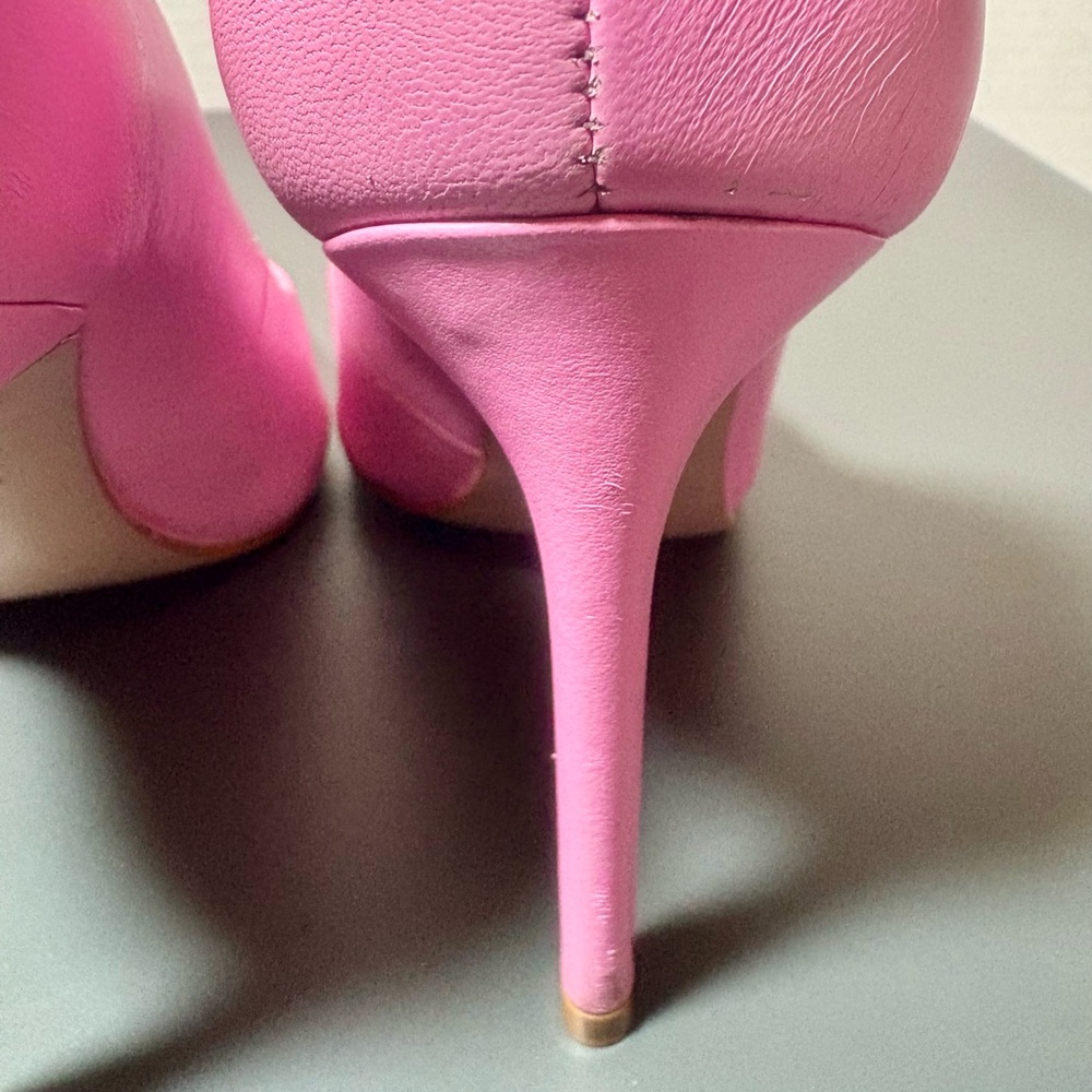 SCHUTZ Lou Paradise Pink Nappa Leather Pumps - Picture 7 of 11